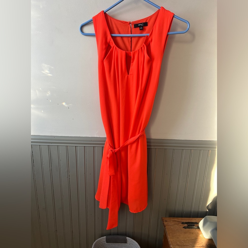 Very J Orange Sleeveless Dress